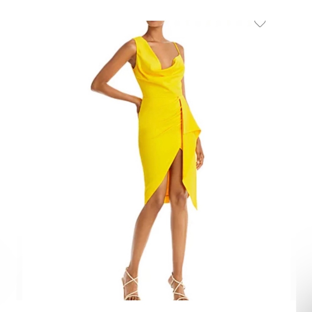 Lavish Alice yellow Cow neck wrap dress NWT sizes6, 10, 12, 14 - Picture 1 of 3